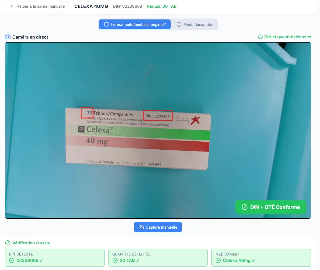 OCR Boîte - Détection DIN et Quantité